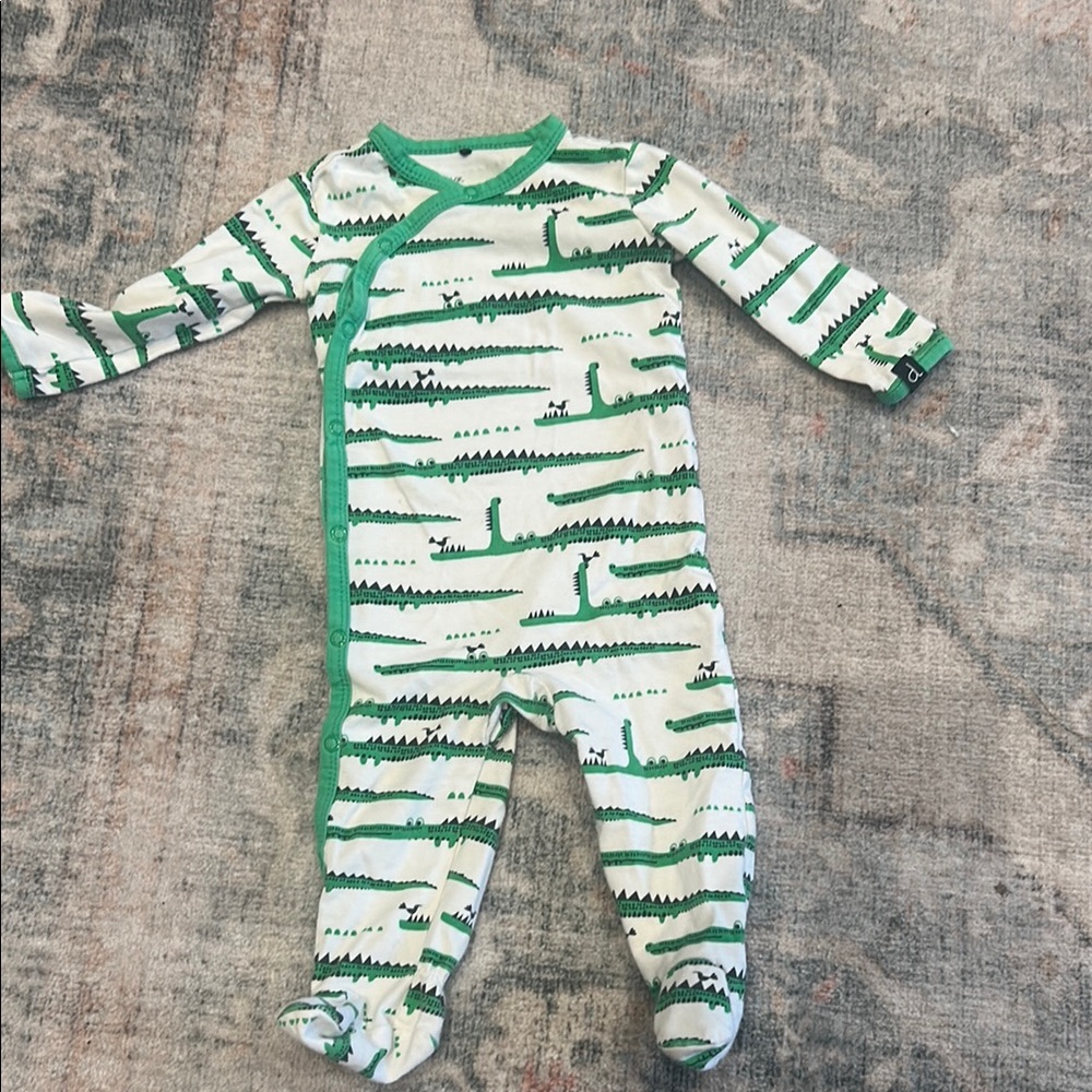 Green Dinosaur Print Kids One Piece